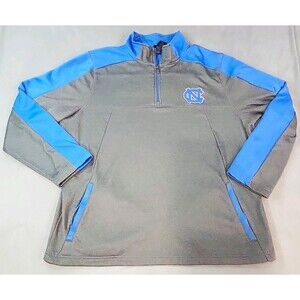 GEN2 UNC Tar Heels 1/4 Zip Pullover Jacket Gray/Blue Colorblock XL Poly